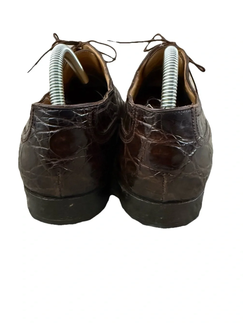 Vintage Cole Haan Genuine Crocodile Oxfords 9 D Brown Dress Shoes Italy